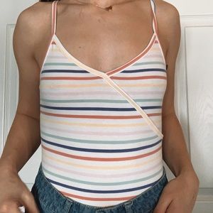 Rainbow striped bodysuit